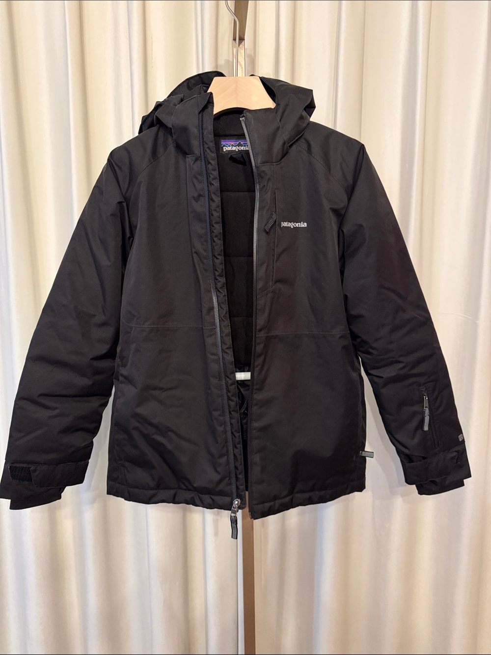 Patagonia Kids Black Hooded Puffer Jacket